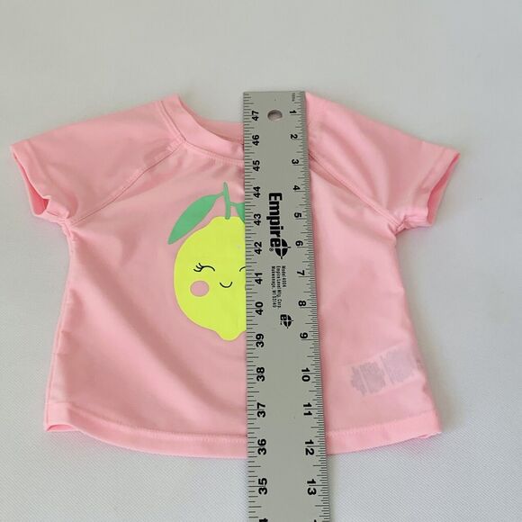 Making Waves Rashguard Swim Shirt Baby Girl 2T Pink Yellow Lemon Short Sleeve - Picture 8 of 8